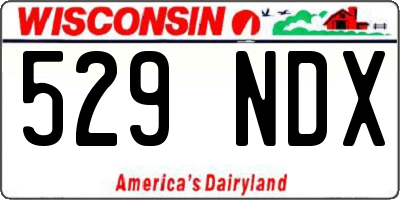 WI license plate 529NDX
