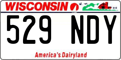 WI license plate 529NDY