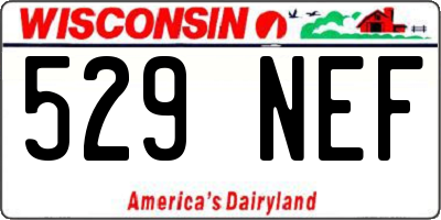 WI license plate 529NEF