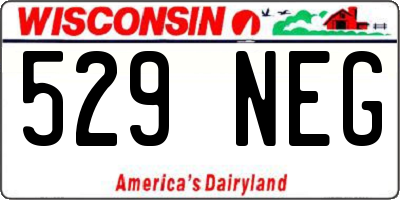 WI license plate 529NEG