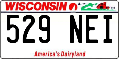 WI license plate 529NEI