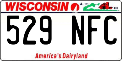 WI license plate 529NFC