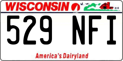 WI license plate 529NFI
