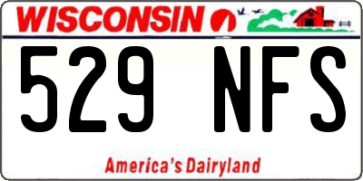 WI license plate 529NFS