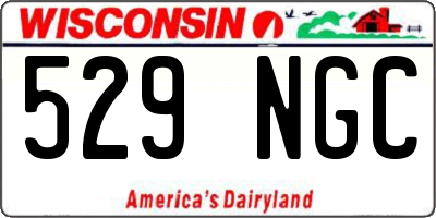 WI license plate 529NGC
