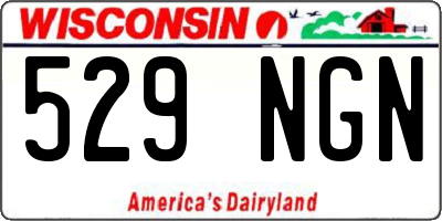 WI license plate 529NGN