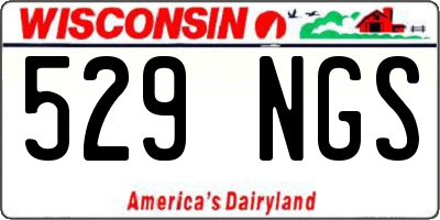 WI license plate 529NGS