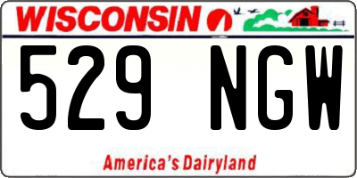 WI license plate 529NGW