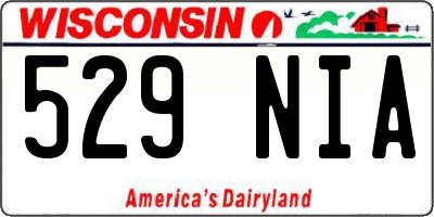 WI license plate 529NIA