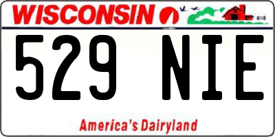WI license plate 529NIE