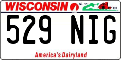 WI license plate 529NIG