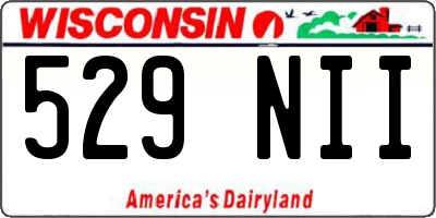 WI license plate 529NII