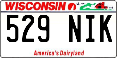 WI license plate 529NIK