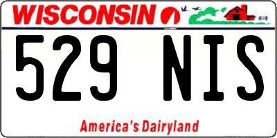 WI license plate 529NIS