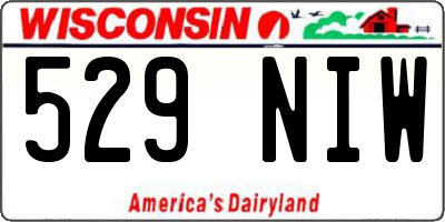 WI license plate 529NIW