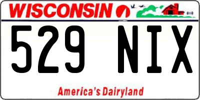 WI license plate 529NIX
