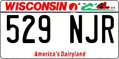 WI license plate 529NJR