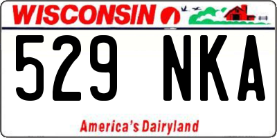 WI license plate 529NKA