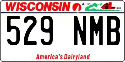 WI license plate 529NMB