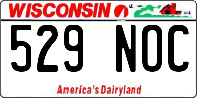 WI license plate 529NOC
