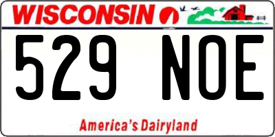 WI license plate 529NOE