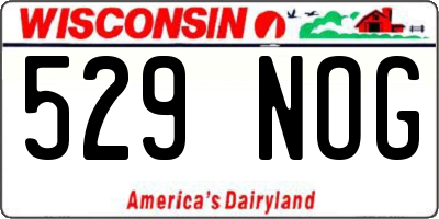WI license plate 529NOG