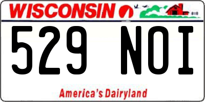 WI license plate 529NOI