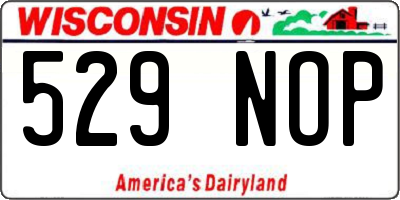 WI license plate 529NOP