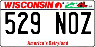 WI license plate 529NOZ