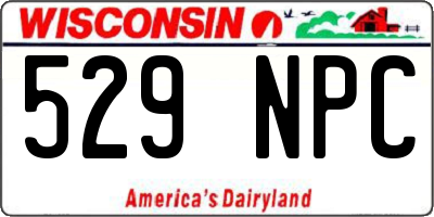 WI license plate 529NPC