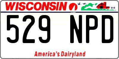 WI license plate 529NPD