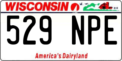 WI license plate 529NPE