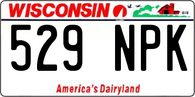 WI license plate 529NPK