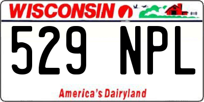 WI license plate 529NPL