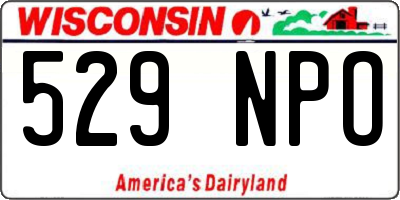 WI license plate 529NPO