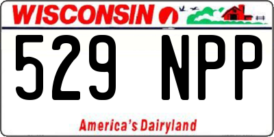 WI license plate 529NPP