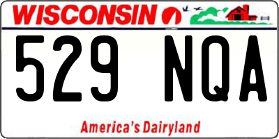 WI license plate 529NQA