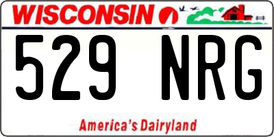 WI license plate 529NRG