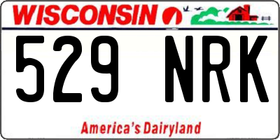 WI license plate 529NRK