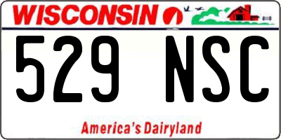 WI license plate 529NSC