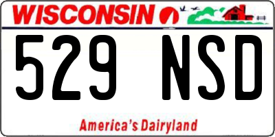WI license plate 529NSD