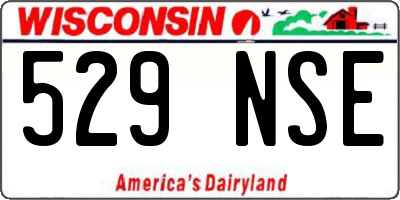 WI license plate 529NSE