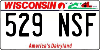 WI license plate 529NSF