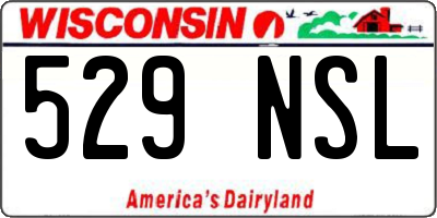 WI license plate 529NSL