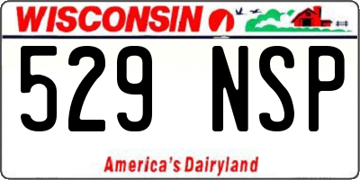 WI license plate 529NSP