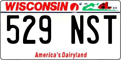 WI license plate 529NST