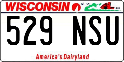 WI license plate 529NSU