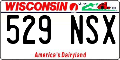 WI license plate 529NSX