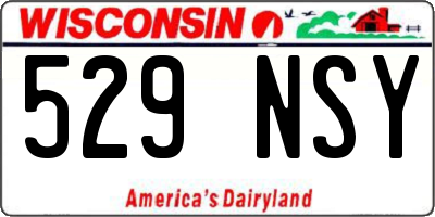 WI license plate 529NSY