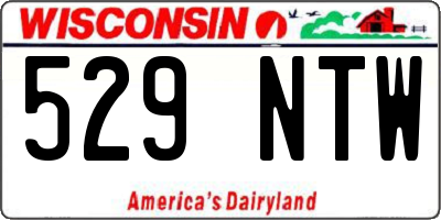 WI license plate 529NTW